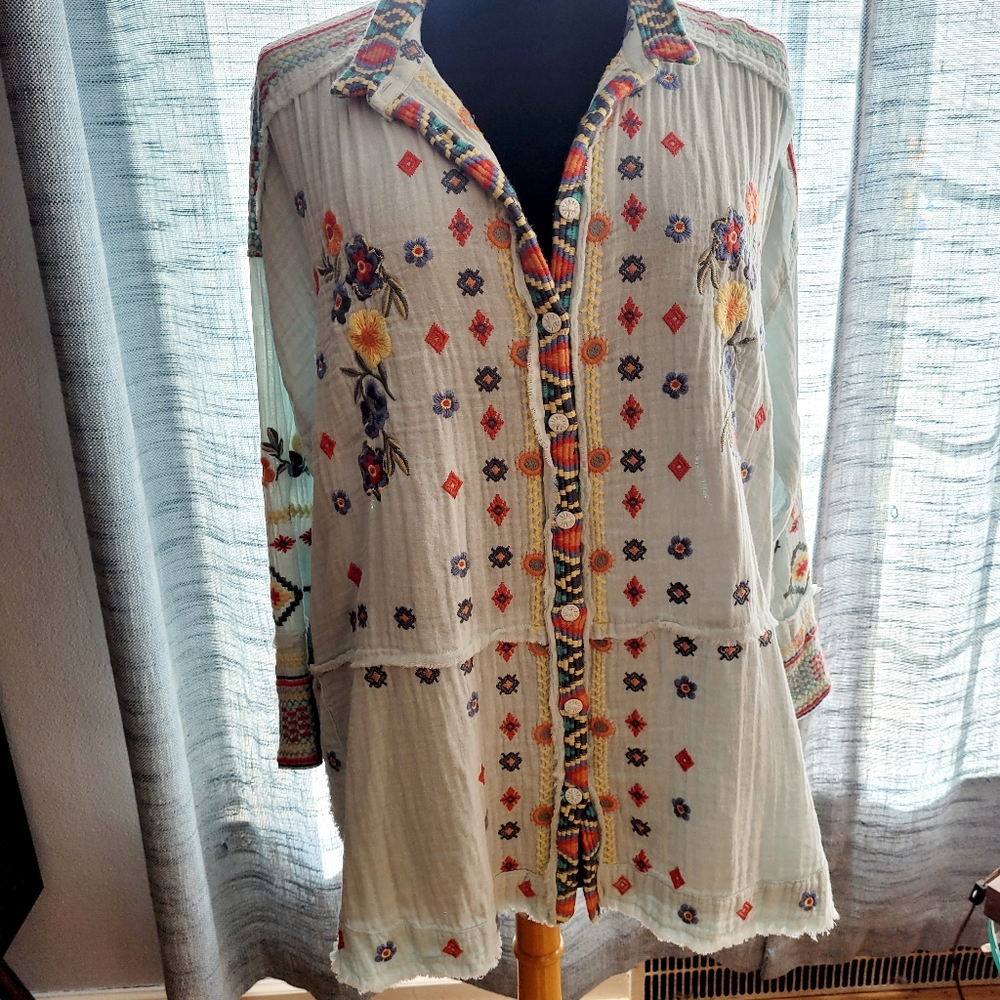 Johnny Was cotton blouse